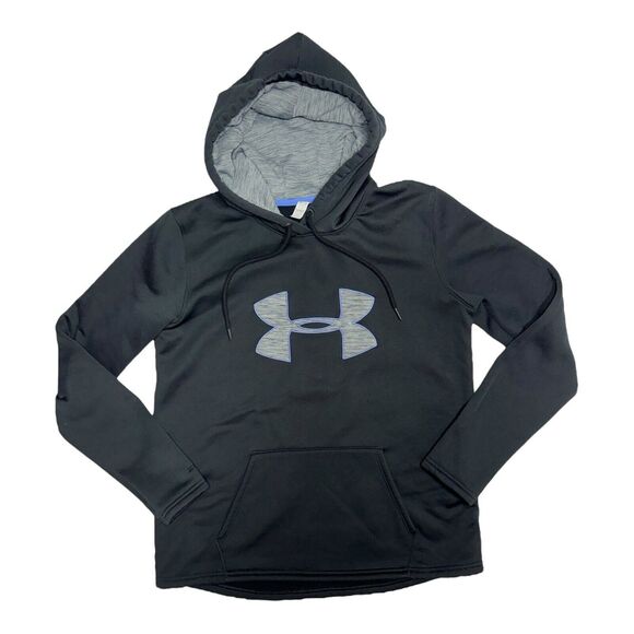 Under Armour Sweater‎ Womens Medium Black Gray Outdoors Hoodie Sweatshirt Ladies - Picture 1 of 13